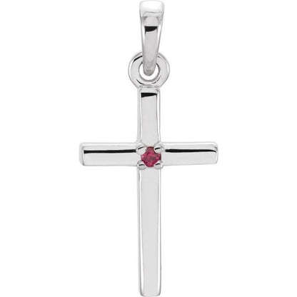 14k-white-gold-natural-ruby-cross-pendant