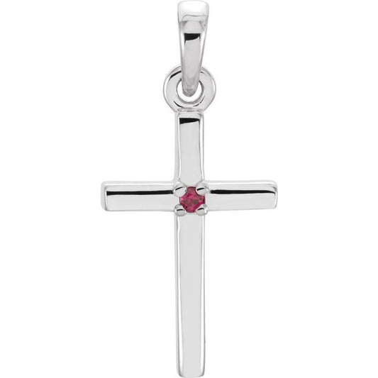 14k-white-gold-natural-ruby-cross-pendant