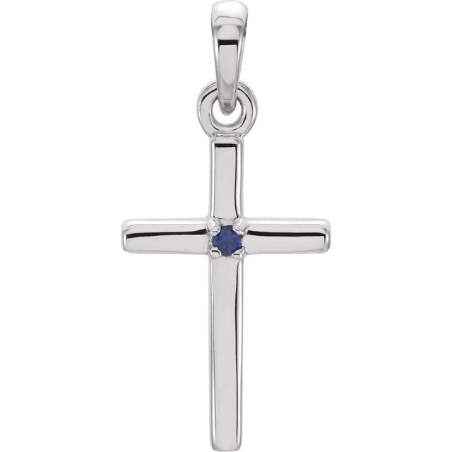 14k-white-gold-natural-blue-sapphire-cross-pendant
