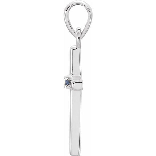 14k-white-gold-natural-blue-sapphire-cross-pendant