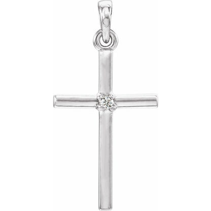 14k-white-gold-natural-white-sapphire-cross-pendant