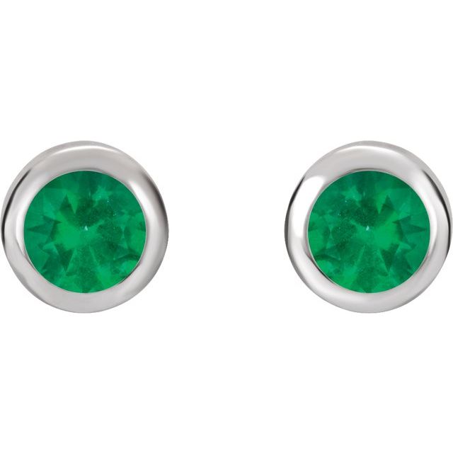 14k-white-gold-natural-emerald-bezel-set-earrings