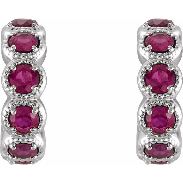 14k-white-gold-natural-ruby-hoop-earrings