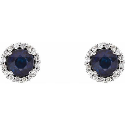14k-white-gold--natural-blue-sapphire-&-1/10-ctw-natural-diamond-earrings
