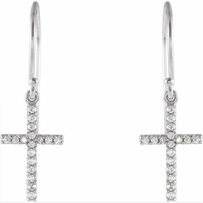14k-white-gold-1/8-ctw-natural-diamond-cross-earrings