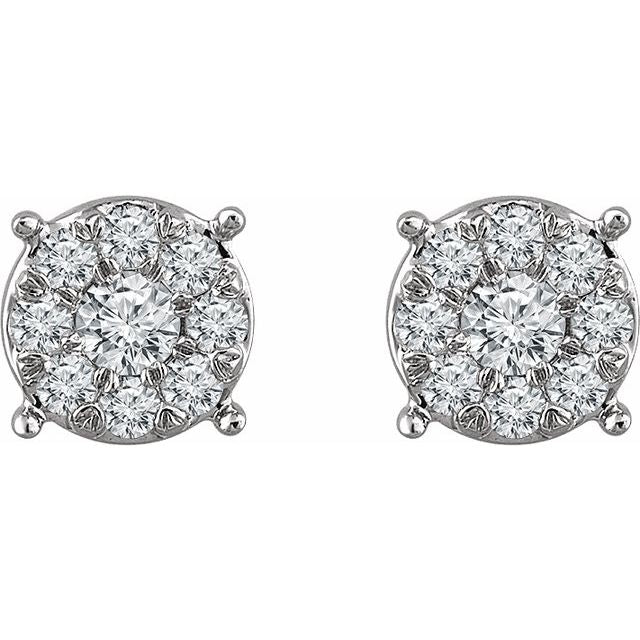 14k-white-gold-1/4-ctw-natural-diamond-cluster-earrings