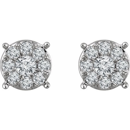 14k-white-gold-1/4-ctw-natural-diamond-cluster-earrings