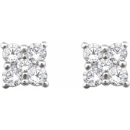 14k-white-gold-1/2-ctw-natural-diamond-cluster-earrings