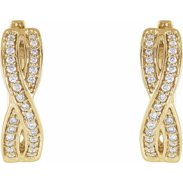 14k-yellow-gold-1/5-ctw-natural-diamond-infinity-inspired--hoop-earrings