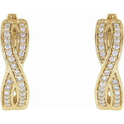 14k-yellow-gold-1/5-ctw-natural-diamond-infinity-inspired--hoop-earrings