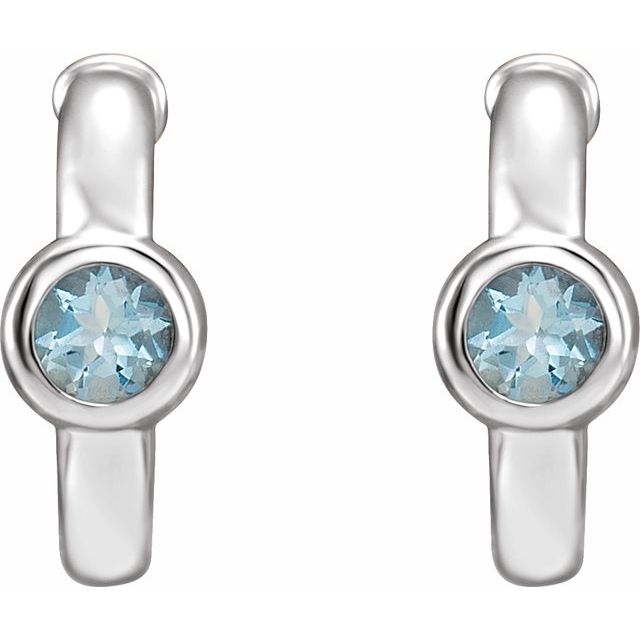 14k-white-gold-natural-aquamarine-huggie-hoop-earrings