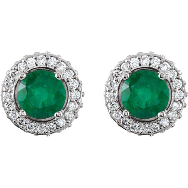 platinum-natural-emerald-&-1/3-ctw-natural-diamond-earrings