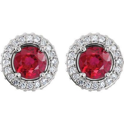 platinum-natural-ruby-&-1/3-ctw-natural-diamond-earrings