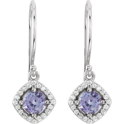 14k-white-gold-natural-tanzanite-&-1/5-ctw-natural-diamond-earrings