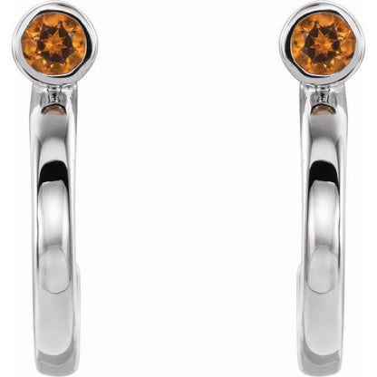 14k-white-gold--natural-citrine-huggie-j-hoop-earring