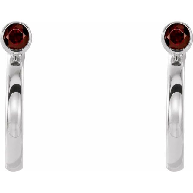 14k-white-gold--natural-mozambique-garnet-huggie-j-hoop-earring