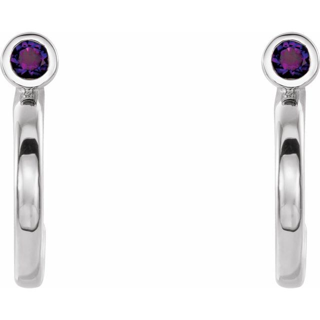 14k-white-gold--natural-amethyst-huggie-j-hoop-earring