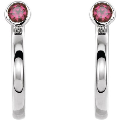 14k-white-gold--natural-ruby-huggie-j-hoop-earring