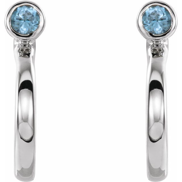 14k-white-gold--natural-blue-zircon-huggie-j-hoop-earring