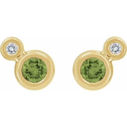 14k-yellow-gold--natural-peridot-&-1/8-ctw-natural-diamond-earrings