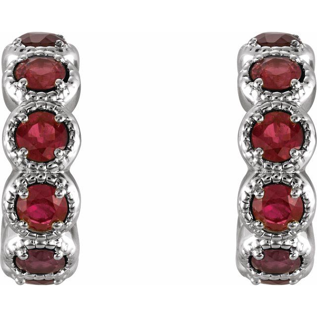 14k-white-gold-natural-mozambique-garnet-hoop-earrings