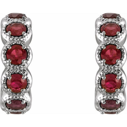 14k-white-gold-natural-mozambique-garnet-hoop-earrings