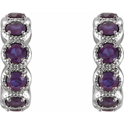 14k-white-gold-natural-amethyst-hoop-earrings