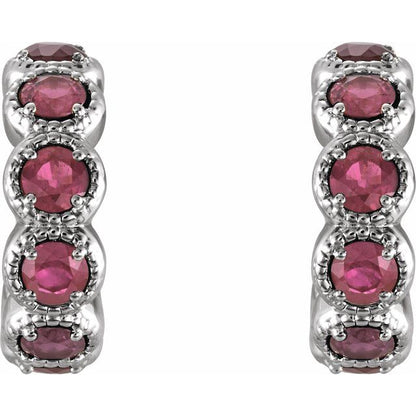 14k-white-gold-natural-pink-tourmaline-hoop-earrings