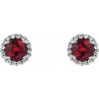 14k-white-gold--natural-ruby-&-1/10-ctw-natural-diamond-earrings