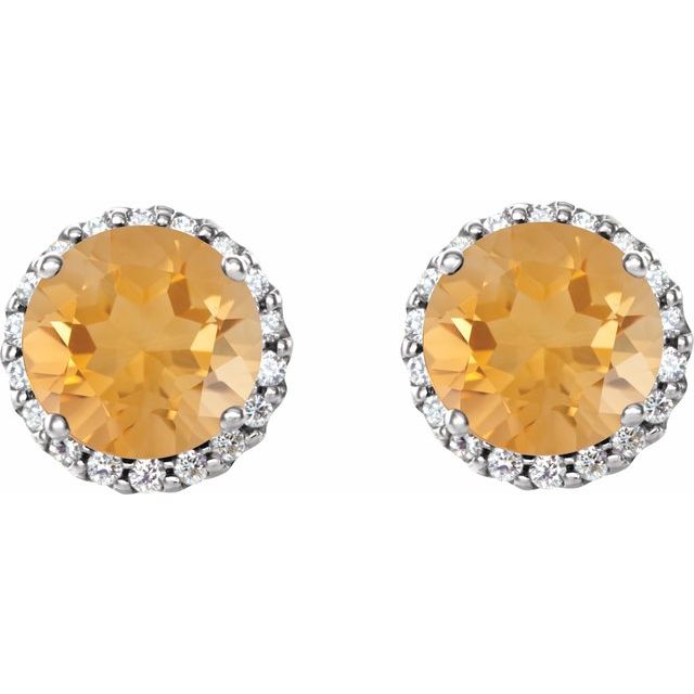 14k-white-gold--natural-citrine-&-1/10-ctw-natural-diamond-earrings