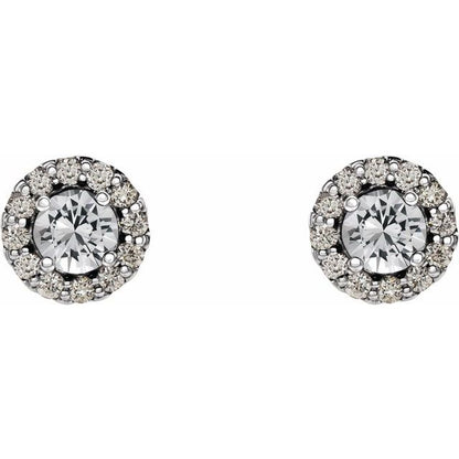 14k-white-gold--natural-white-sapphire-&-1/10-ctw-natural-diamond-earrings