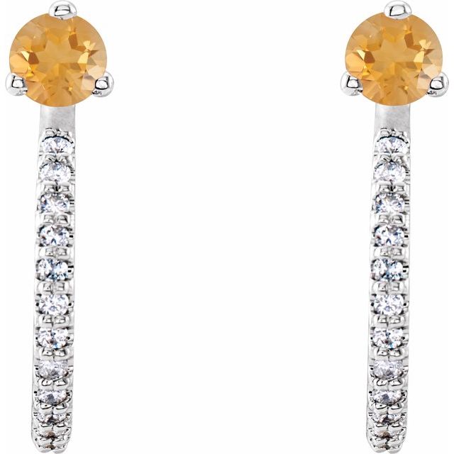 14k-white-gold-natural-citrine-&-1/8-ctw-natural-diamond-j-hoop-earrings
