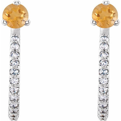 14k-white-gold-natural-citrine-&-1/8-ctw-natural-diamond-j-hoop-earrings