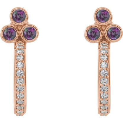 14k-rose-gold-natural-alexandrite-&-1/4-ctw-natural-diamond-j-hoop-earrings