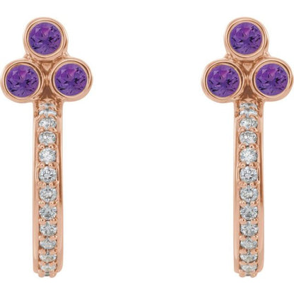 14k-rose-gold-natural-amethyst-&-1/4-ctw-natural-diamond-j-hoop-earrings
