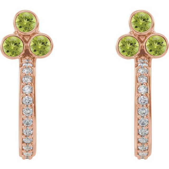 14k-rose-gold-natural-peridot-&-1/4-ctw-natural-diamond-j-hoop-earrings