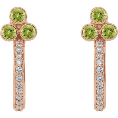 14k-rose-gold-natural-peridot-&-1/4-ctw-natural-diamond-j-hoop-earrings