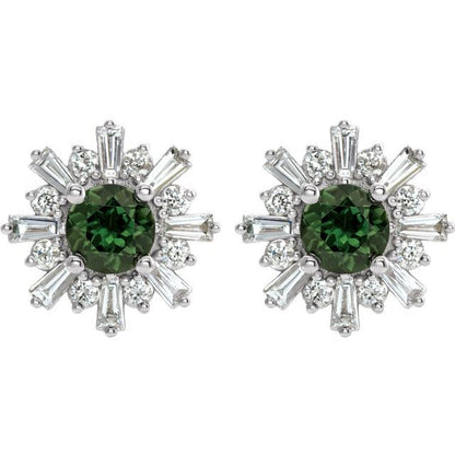 14k-white-gold-natural-green-tourmaline-&-3/4-ctw-natural-diamond-earrings