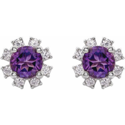 14k-white-gold--natural-amethyst-&-.06-ctw-natural-diamond-earrings