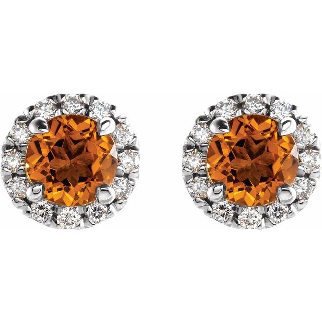 14k-white-gold--natural-citrine-&-1/5-ctw-natural-diamond-halo-style-earrings