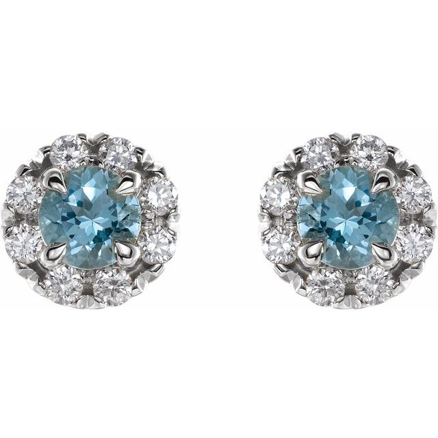 14k-white-gold--natural-aquamarine-&-1/5-ctw-natural-diamond-halo-style-earrings