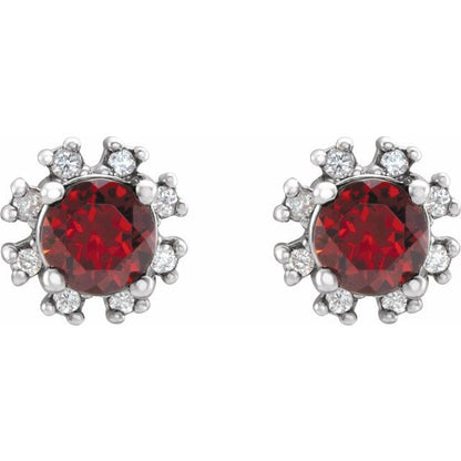 14k-white-gold-natural-mozambique-garnet-&-.06-ctw-natural-diamond-earrings