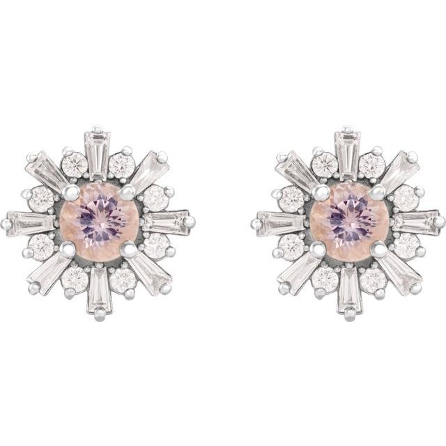 14k-white-gold-natural-pink-morganite-&-3/4-ctw-natural-diamond-earrings