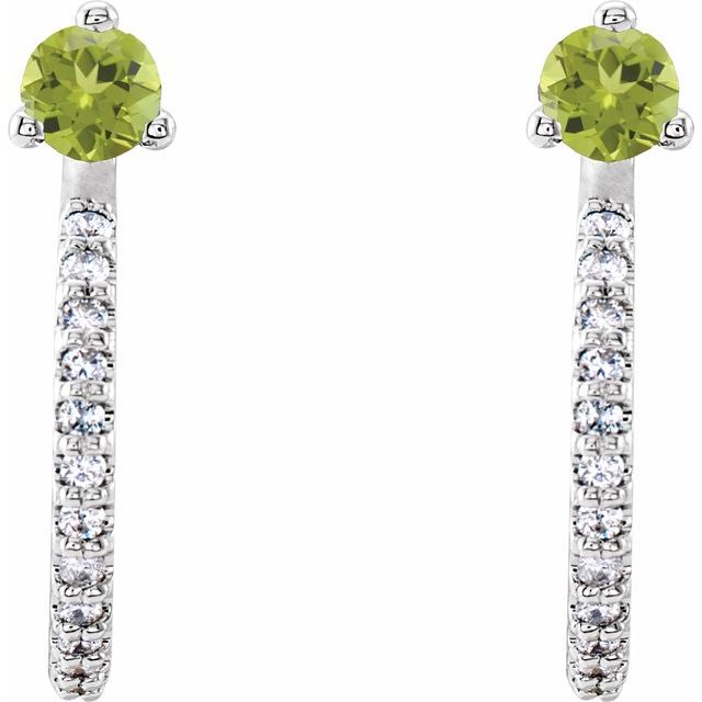 14k-white-gold-natural-peridot-&-1/8-ctw-natural-diamond-j-hoop-earrings