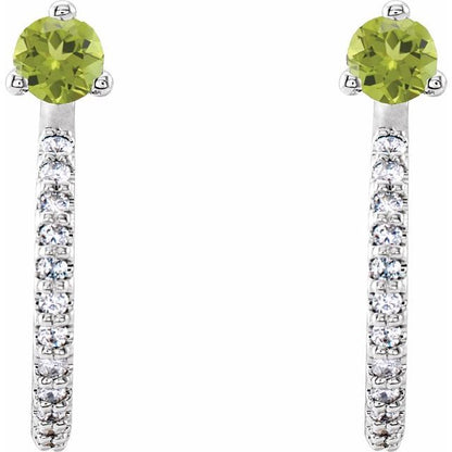 14k-white-gold-natural-peridot-&-1/8-ctw-natural-diamond-j-hoop-earrings