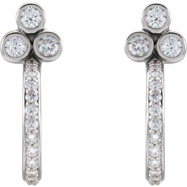 platinum-1/2-ctw-natural-diamond-hoop-earrings