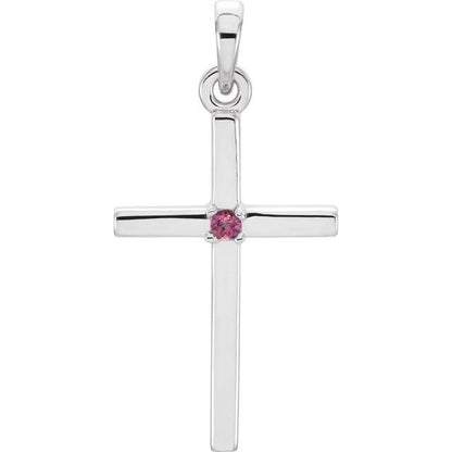 14k-white-gold-natural-pink-tourmaline-cross-pendant