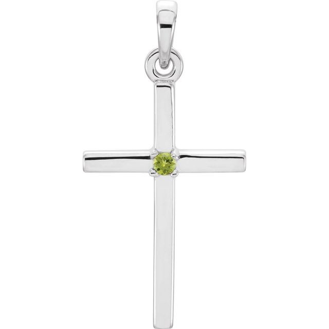 14k-white-gold-natural-peridot-cross-pendant