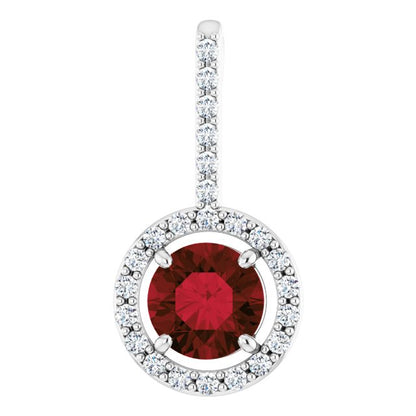 14k-white-gold-natural-mozambique-garnet-&-1/4-ctw-natural-diamond-pendant