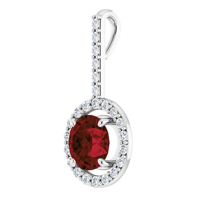 14k-white-gold-natural-mozambique-garnet-&-1/4-ctw-natural-diamond-pendant